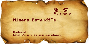 Misera Barabás névjegykártya